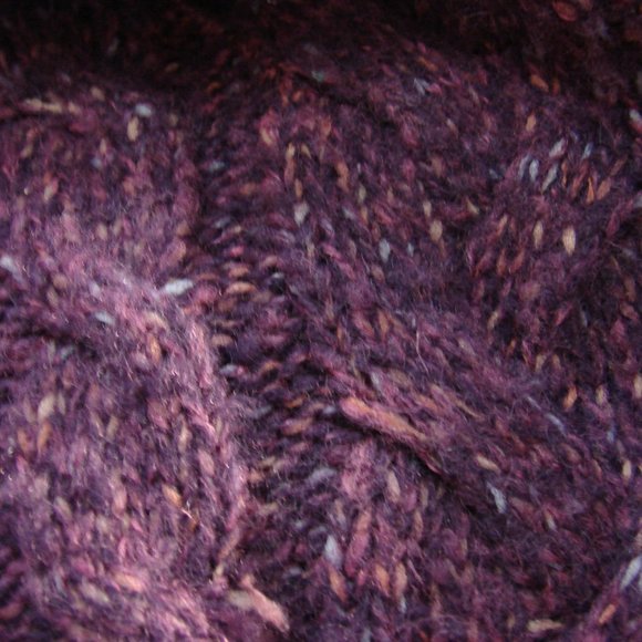Purple Pink Flecks Cable Knit V Sweater S/Sleeve - Picture 10 of 14